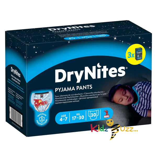 Huggies DryNites Pyjama Pants for Boys Years 4-7, 30 Pack