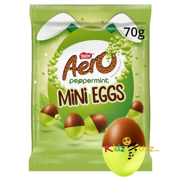 Aero Peppermint & Milk Chocolate Easter Mini Eggs Sharing Bag 70g - Pack of 5