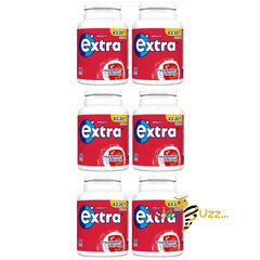 6 X Extra Strawberry Flavour Sugarfree Chewing Gum Bottle 46Pcs BBD 8/11/2024