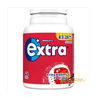 6 X Extra Strawberry Flavour Sugarfree Chewing Gum Bottle 46Pcs BBD 8/11/2024