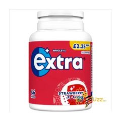 6 X Extra Strawberry Flavour Sugarfree Chewing Gum Bottle 46Pcs BBD 8/11/2024