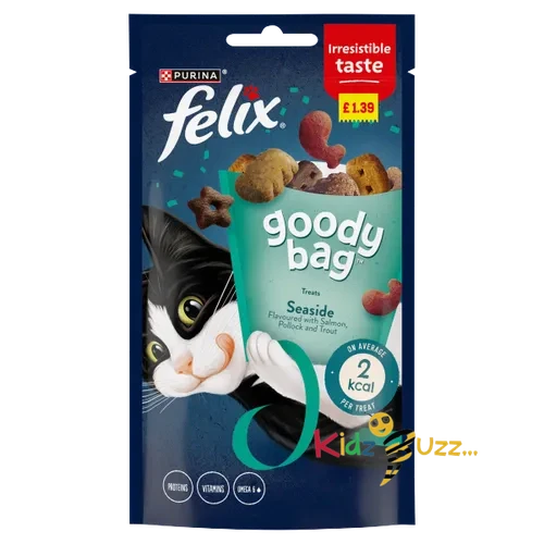 Felix Goody Bag Picnic Mix Adult Cat Treats Seaside Mix 8 x 60g Packs