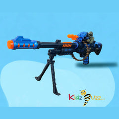 Toy Gun - With Rotating Bullet Belt - LED Light, Shooting Sounds - 69CM