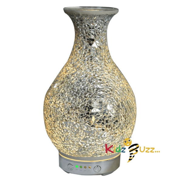 Silver Mosaic Diffuser - LED Light Gift Item For Home Decoration