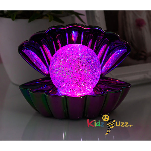 Colour LED Clam With Glitter Pearl