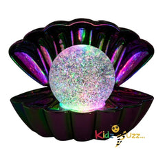 Black Pearl - Colour LED Clam wt Glitter Pearl