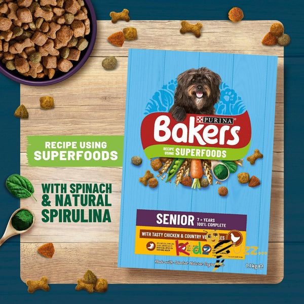 Bakers Senior Chicken with Vegetables Dry Dog Food 1.1kg X 5