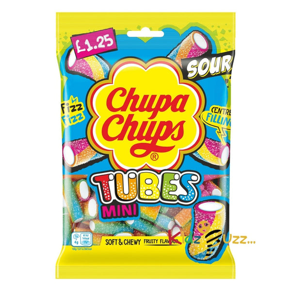 Chupa Chups Mini Sour Tubes - 12 x 120g Bags