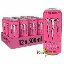 Monster Energy Drinks 12x500ml Fresh New Energy Drinks (Ultra Rosa) - kidzbuzzz