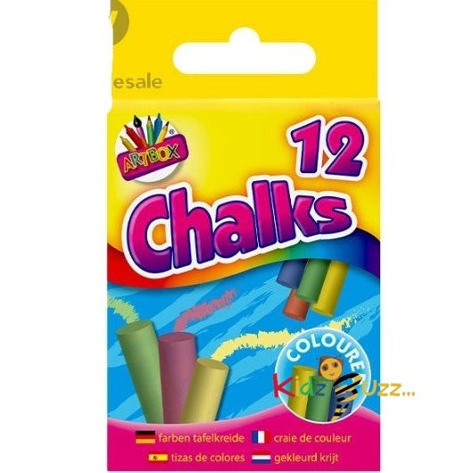 12 Colored Chalks Set For Kids (Pack Of 6)