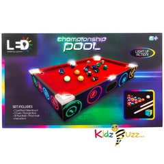 Championship Pool Table Set, Light Up Action Game For Kids