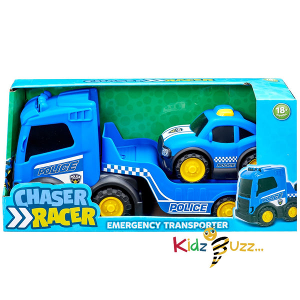 Police Emergency Transporter – Rescue Transport Truck & Police Car for Kids