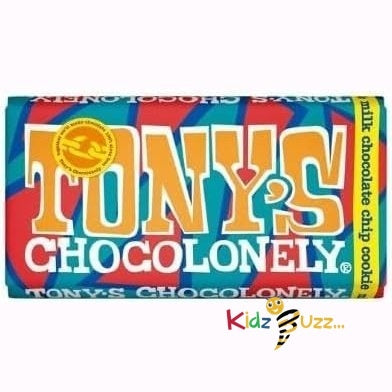 Tony's Chocolonely Milk Chocolate Chip Cookie Chocolate Bar 180G