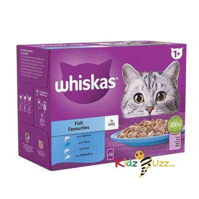 Whiskas 1+ Pouches Fish Favourities In Jelly 1 X 4 X 85g 48 Packs