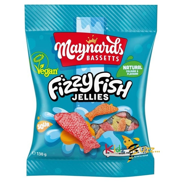 Maynards Bassetts Fizzy Fish Sweets Bag 130g X 3