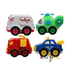 Cute cartoon Rescue Vehicle Toys Baby Fire Truck Car Sets Helicopter Friction Powered Cars