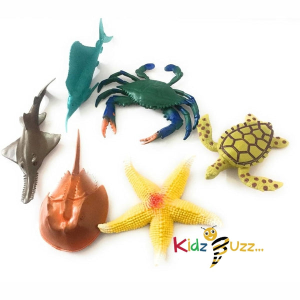 Sea Creatures Figure Animal Toy for Kids Play Safely Toy Aquatic Animal for Kids Set of 6