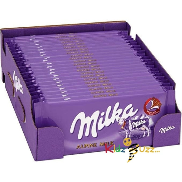 Milka Chocolate Bars | Milka Alpine Milk Bars | Pack of 24 | Chocolate Milka | 84 Oz | 2400 Gr