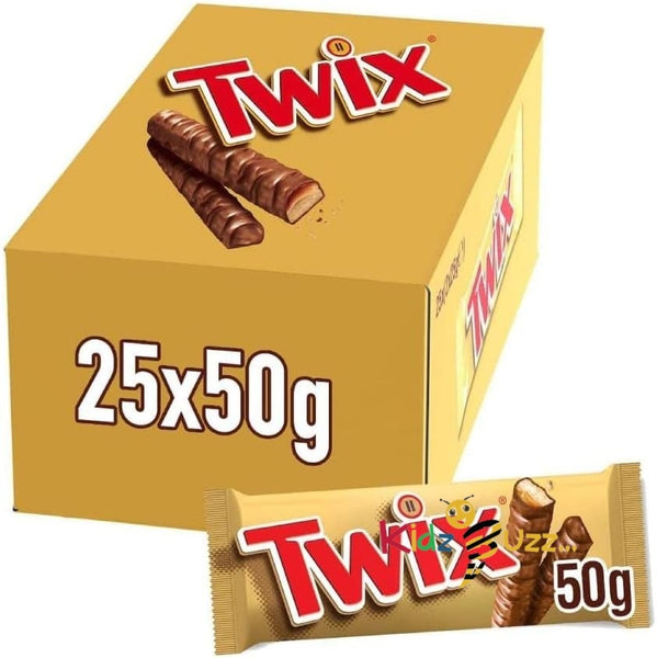 Twix Chocolate Bars 24 Bars of 50g Milk Chocolate Bulk Gift Treat Office Box 1 Box 25 Bars