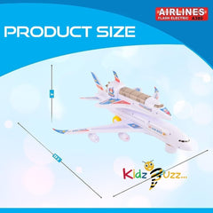 Electric Airplane Space Shuttle Carrier Transporter Bump and Go Kids Action Toy - Big Model Jumbo Jet with Flashing 3D Lights and Realistic Aircraft Plane Sounds