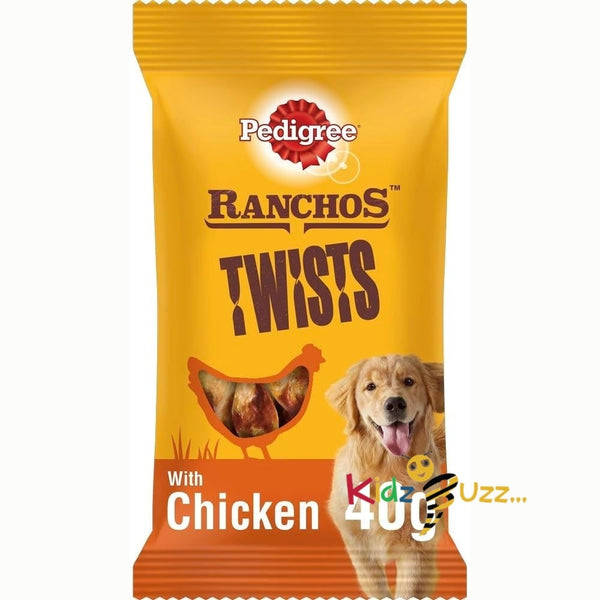 Pedigree Ranchos Twists - Dog Treats - for Adult Dogs - with Chicken 40g X12