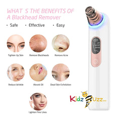 Blackhead Remover Vacuum Pore Cleaner Acne Comedone Extractor Face Pore Vacuum 3 Level Suction 4 Heads Black Head Remover for face