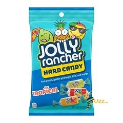 12 X Jolly Rancher Tropical Hard Candy 198g - Fruit Punch, Golden pineapple, Lime and Mango Flavour