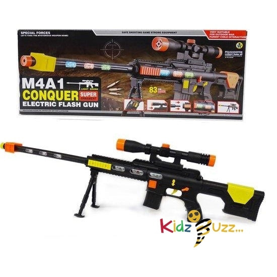 M4A1 Conquer Flash Gun Toy Gun-With Shooting Sounds And LED Lights - 83CM