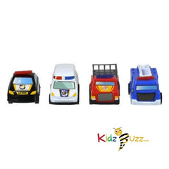 City Police Team – Kids Pull-Back Police Car Playset – Set of 6