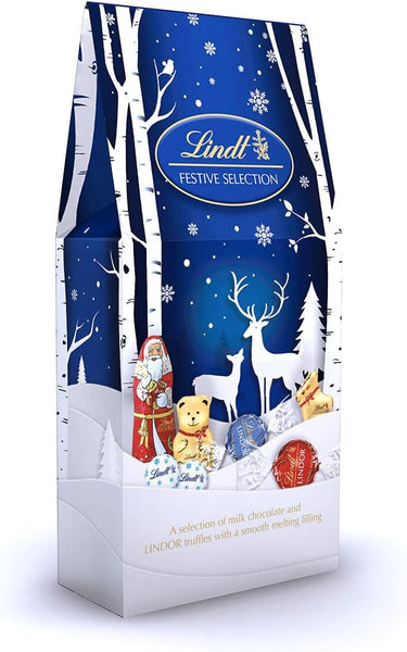 Lindt Festive Selection Pouch, 650 Xmas Chocolates Gift