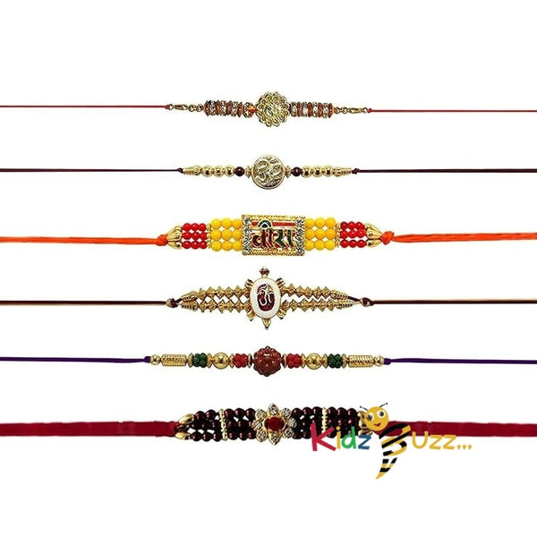 Mix 12 Rakhi for Brothers Design Rakhi Bracelet Multi Design  and Assorted Color - kidzbuzzz