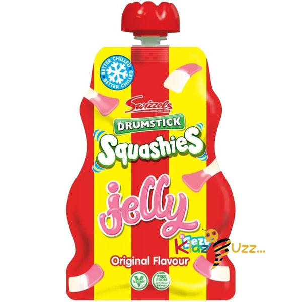 Swizels Drumsticks Squashies Jelly Pouch 80g X 12 | Summer Treat Original Raspberry