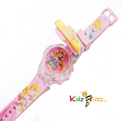 Princess Watch Light Glowing with Music Tune and Face Cover Multicolour 3D Led Watch Best Gift