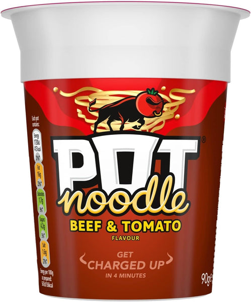 Pot Noodle Beef & Tomato Flavour, 90g X 12