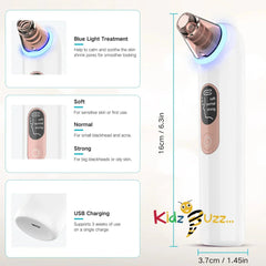 Blackhead Remover Vacuum Pore Cleaner Acne Comedone Extractor Face Pore Vacuum 3 Level Suction 4 Heads Black Head Remover for face