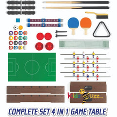 27" 4-in-1 Multi-Sports Game Table Set - Indoor Family Games For Kids and Adults