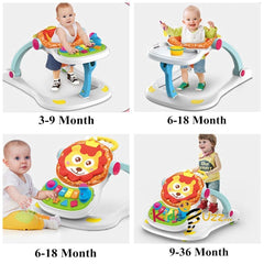 Multifunctional Baby Walker With Toy Tray 4 In 1-Learning Walker For Toddlers And Infants