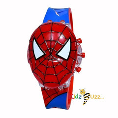 Spider Man Kids Light Glowing Watch with Music Tune and Face Cover Multicolor 3D Led watch