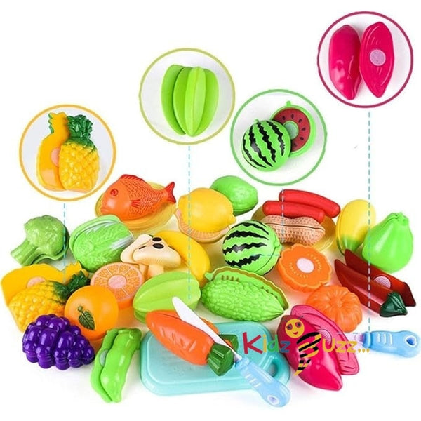 Plastic Fruit & Vegetables Cutting Toys For Kids