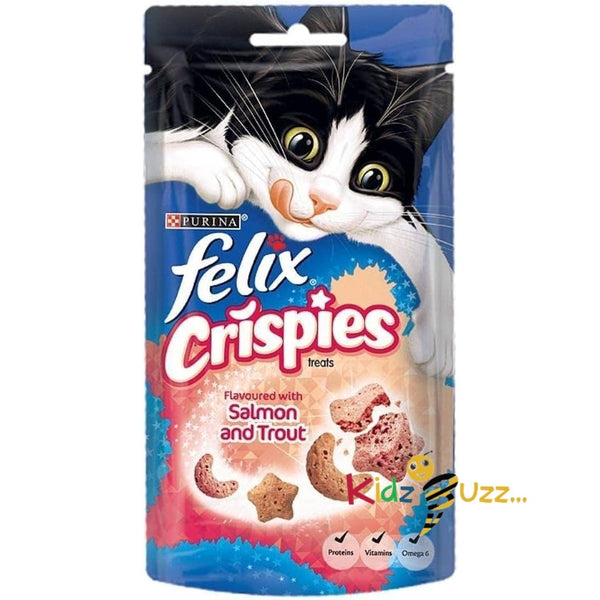 Felix Crispies Cat Treats Salmon and Trout 45g, Pack of 8