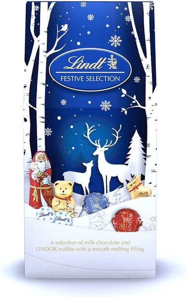 Lindt Festive Selection Pouch, 650 Xmas Chocolates Gift