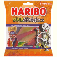 HARIBO Sour Skeletons Halloween Sweets Sharing Bag 160g Pack of 12