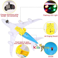 Electric Airplane Space Shuttle Carrier Transporter Bump and Go Kids Action Toy - Big Model Jumbo Jet with Flashing 3D Lights and Realistic Aircraft Plane Sounds