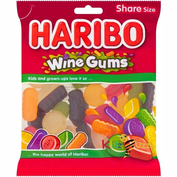 HARIBO Wine Gums Chew Bag - Pack of 12 x 160G