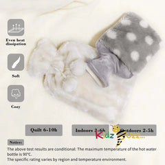 New Hot Water Bottle with Cover -Fluffy Hot Water Bottles 2 Pack