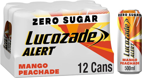 Lucozade Alert Mango Peachade 12x 500ml Can