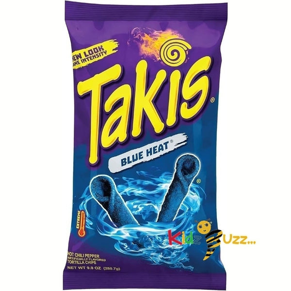 Takis Blue Heat Rolled Tortilla Chips, Hot Chili Pepper Pack Of 3 280gms Each Pack