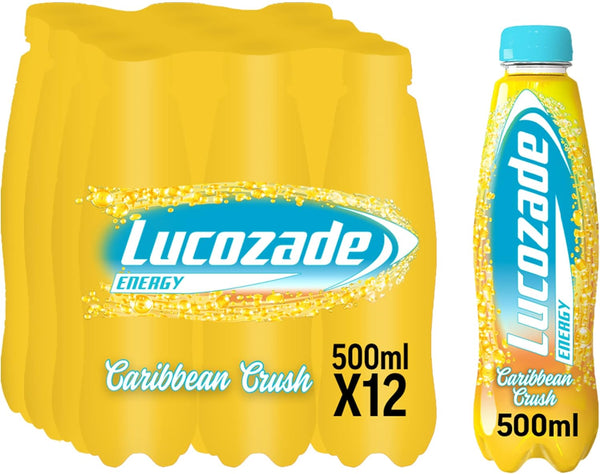 Lucozade Energy Carribbean Crush 12x500ml Yellow