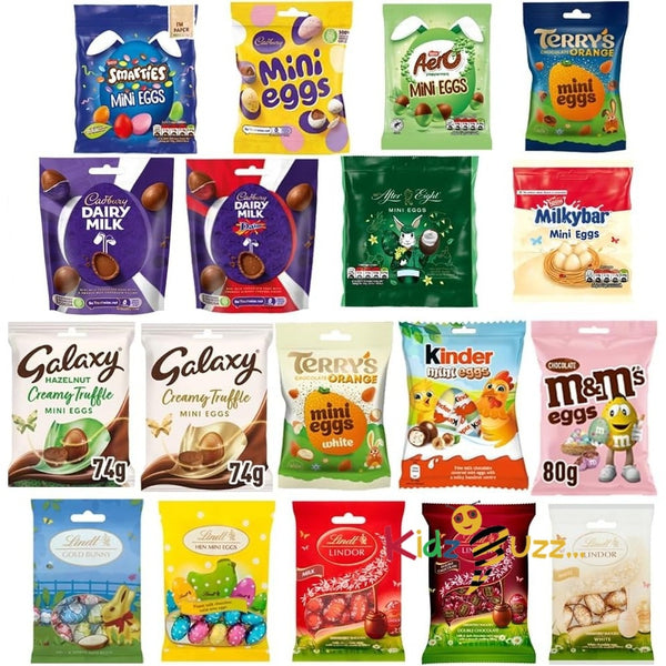 10 x Random Mixed Easter Chocolate Mini Eggs Sharing Bags