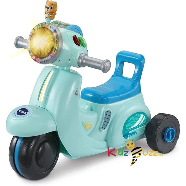 VTech Baby 2-in-1 Ride & Balance Scooter, Blue, Balance Bike Mode & Trike Mode, Light & Songs